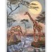 Giraffes at the Waterhole – Original Oil Painting